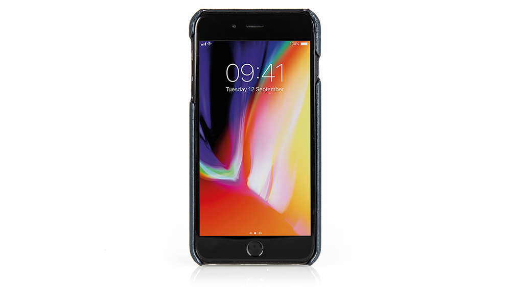 محفظة آيفون 8+ جلدية  - أزرق داكن